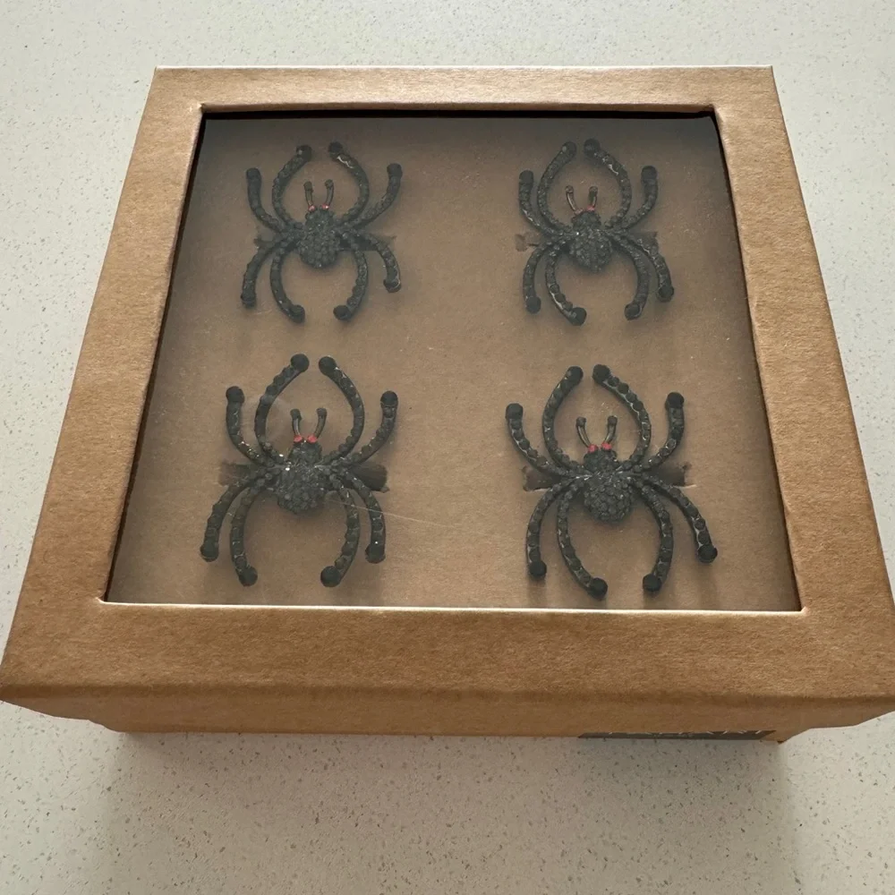 Rhinestone Spider Napkin rings